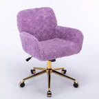 Chaise de Bureau en Velours, Chaise de Bureau avec Base en Métal Doré, Chaise Pivotante à Hauteur Réglable pour Bureau, Maison