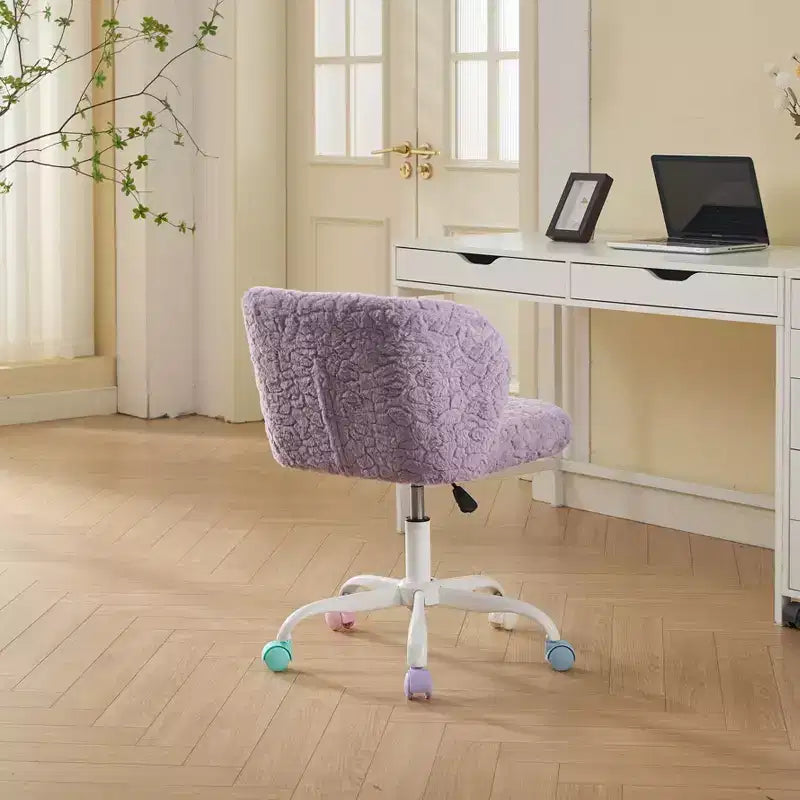 Chaise de Bureau en Velours, Chaise de Bureau avec Base en Métal Doré, Chaise Pivotante à Hauteur Réglable pour Bureau, Maison
