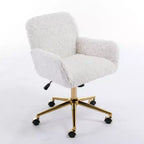 Chaise de Bureau en Velours, Chaise de Bureau avec Base en Métal Doré, Chaise Pivotante à Hauteur Réglable pour Bureau, Maison