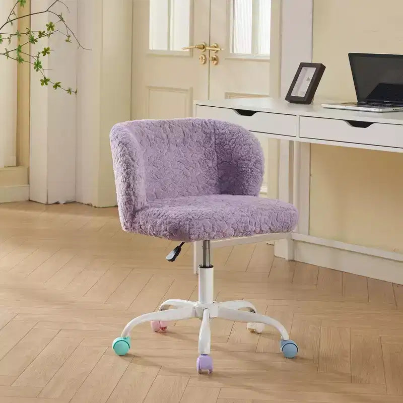 Chaise de Bureau en Velours, Chaise de Bureau avec Base en Métal Doré, Chaise Pivotante à Hauteur Réglable pour Bureau, Maison