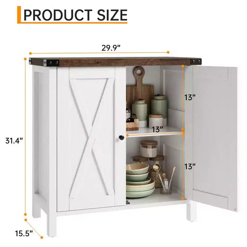 Meuble de rangement de ferme 15,7 x 30 x 31,5, Buffet avec 2 portes et étagères réglables
