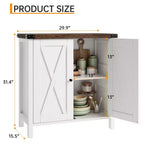 Meuble de rangement de ferme 15,7 x 30 x 31,5, Buffet avec 2 portes et étagères réglables