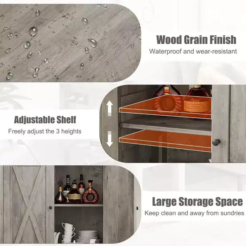 Meuble de rangement de ferme 15,7 x 30 x 31,5, Buffet avec 2 portes et étagères réglables