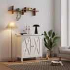 Meuble de rangement de ferme 15,7 x 30 x 31,5, Buffet avec 2 portes et étagères réglables