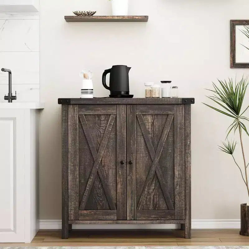 Meuble de rangement de ferme 15,7 x 30 x 31,5, Buffet avec 2 portes et étagères réglables