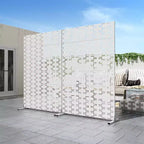 Écrans et panneaux d'intimité avec support autoportant blanc pour balcon, patio, jardin, séparateur de pièce extérieur