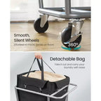 Panier à Linge sur Roues, Sac Amovible, Cadre en Acier, 130 L (34,3 Gallons)