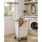 Panier à Linge sur Roues, Sac Amovible, Cadre en Acier, 130 L (34,3 Gallons)