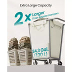 Panier à Linge sur Roues, Sac Amovible, Cadre en Acier, 130 L (34,3 Gallons)