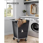 Panier à Linge sur Roues, Sac Amovible, Cadre en Acier, 130 L (34,3 Gallons)