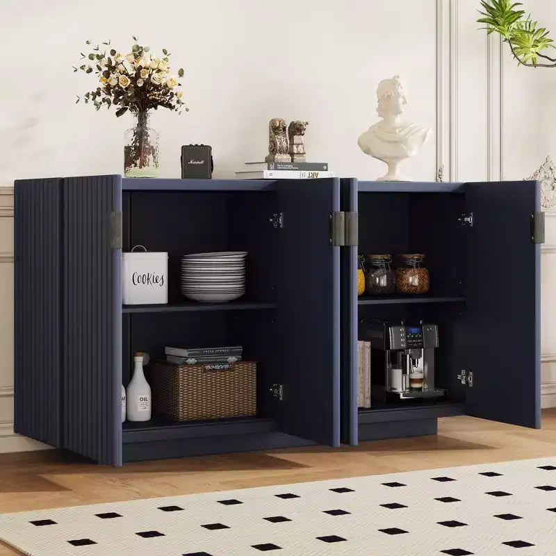 Bahut spacieux, buffet avec 4 portes et 4 étagères, meuble de rangement pour salon, salle à manger, cuisine