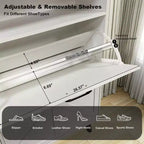 Meuble à chaussures, organisateur de chaussures de style ferme avec 4 tiroirs basculants et rangement ouvert, étagère à chaussures étroite et autonome pour entrée, couloir
