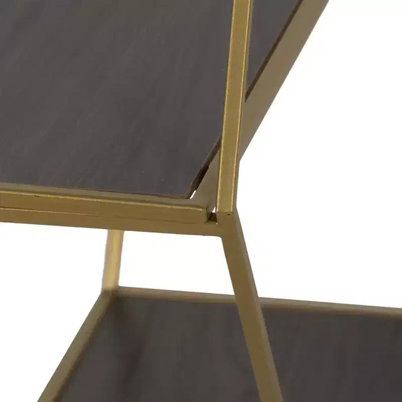 Étagères murales hexagonales modernes pour la décoration intérieure - Rangement en bois avec cadre en métal pour l'affichage de bureau - Ensemble de 3, 22, 21, 19