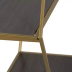 Étagères murales hexagonales modernes pour la décoration intérieure - Rangement en bois avec cadre en métal pour l'affichage de bureau - Ensemble de 3, 22, 21, 19