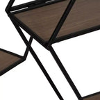Étagères murales hexagonales modernes pour la décoration intérieure - Rangement en bois avec cadre en métal pour l'affichage de bureau - Ensemble de 3, 22, 21, 19