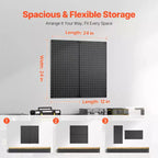 Panneaux de Pegboard Métal, 24 x 12 Pegboard, 2 Panneaux, Organisateur Mural Robuste en Acier, Noir