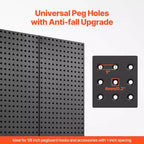 Panneaux de Pegboard Métal, 24 x 12 Pegboard, 2 Panneaux, Organisateur Mural Robuste en Acier, Noir