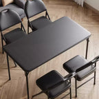 Table pliante 47", table de jeu portable robuste avec plateau en cuir PU et pieds en métal, aucun assemblage requis, utilisation intérieure et extérieure, table uniquement