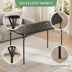 Table pliante 47", table de jeu portable robuste avec plateau en cuir PU et pieds en métal, aucun assemblage requis, utilisation intérieure et extérieure, table uniquement