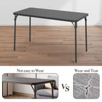 Table pliante 47", table de jeu portable robuste avec plateau en cuir PU et pieds en métal, aucun assemblage requis, utilisation intérieure et extérieure, table uniquement