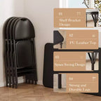 Table pliante 47", table de jeu portable robuste avec plateau en cuir PU et pieds en métal, aucun assemblage requis, utilisation intérieure et extérieure, table uniquement
