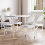 Table pliante 47", table de jeu portable robuste avec plateau en cuir PU et pieds en métal, aucun assemblage requis, utilisation intérieure et extérieure, table uniquement