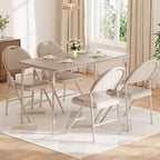 Table pliante 47", table de jeu portable robuste avec plateau en cuir PU et pieds en métal, aucun assemblage requis, utilisation intérieure et extérieure, table uniquement