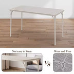 Table pliante 47", table de jeu portable robuste avec plateau en cuir PU et pieds en métal, aucun assemblage requis, utilisation intérieure et extérieure, table uniquement