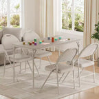 COZONY 47 Folding Table, Heavy Duty Portable Card Table with PU Leather Top & Metal Legs, No Assembly, Indoor & Outdoor Use, Table Only
