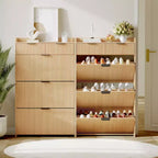 Meuble à chaussures fin avec 3 tiroirs basculants et 2 petits tiroirs, organisateur de rangement de chaussures dissimulé autoportant pour entrée, couloir, salon