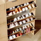Meuble à chaussures fin avec 3 tiroirs basculants et 2 petits tiroirs, organisateur de rangement de chaussures dissimulé autoportant pour entrée, couloir, salon