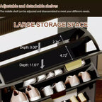 Meuble à chaussures fin avec 3 tiroirs basculants et 2 petits tiroirs, organisateur de rangement de chaussures dissimulé autoportant pour entrée, couloir, salon