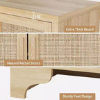 Buffet bahut à 4 portes, console d'entrée, meuble bar et buffet de rangement pour salle à manger, cuisine et salon
