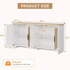 Buffet bahut à 4 portes, console d'entrée, meuble bar et buffet de rangement pour salle à manger, cuisine et salon