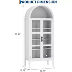 Garde-manger de cuisine voûté de 178 cm avec lumières LED et étagères réglables, étagère voûtée pour cuisine, salle à manger, salon