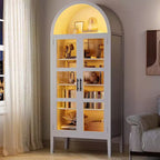 Garde-manger de cuisine voûté de 178 cm avec lumières LED et étagères réglables, étagère voûtée pour cuisine, salle à manger, salon