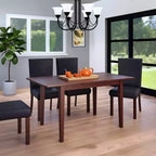 Table à manger extensible en noyer - : Rallonge papillon intégrée, 6 places