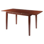 Table à manger extensible en noyer - : Rallonge papillon intégrée, 6 places