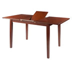 Table à manger extensible en noyer - : Rallonge papillon intégrée, 6 places