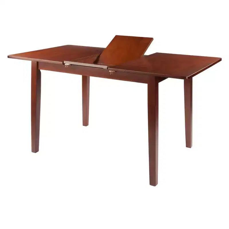 Table à manger extensible en noyer - : Rallonge papillon intégrée, 6 places