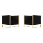 Lot de 2 fauteuils d'appoint en velours Trillium noir – Manhattan Comfort : Finition dorée, aucun assemblage requis