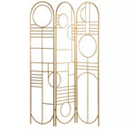 Modern Metal Room Divider Screen Gold - Olivia & May: Iron Frame, No Assembly, 3-Panel Design