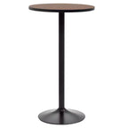 HOMCOM 41H Rustic Industrial Bar Table Pub Table Elm Wood Top with Metal Base