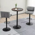 Table de bar de pub industrielle rustique 41H en bois d'orme avec base en métal