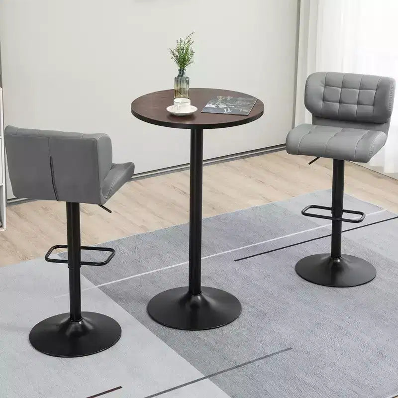 Table de bar de pub industrielle rustique 41H en bois d'orme avec base en métal