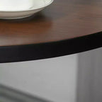 Table de bar de pub industrielle rustique 41H en bois d'orme avec base en métal