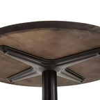 Table de bar de pub industrielle rustique 41H en bois d'orme avec base en métal