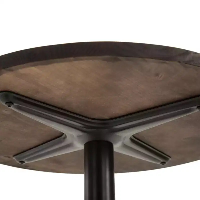 Table de bar de pub industrielle rustique 41H en bois d'orme avec base en métal