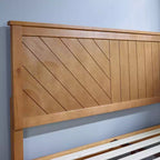 Cadre de lit plateforme en bois massif de 30 cm avec lattes en bois, grand lit