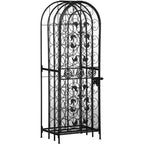 HOMCOM 45-Bottle Modern Wine Organizer Decorative Portable Wrought Iron Wine Rack Jail